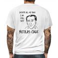 Strange Cargo Despite All My Rage Nicolas Cage Funny Parody Mens Back Print T-shirt