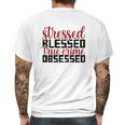 Stressed Blessed True Crime Obsessed True Crime Junkie Mens Back Print T-shirt