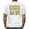 Ugh As If Cher Horowitz Yellow Plaid Lettering Mens Back Print T-shirt