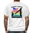 Union Ironworkers Hanging & Banging American Flag Mens Back Print T-shirt