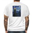 Vincent Van Gogh The Starry Night With Lord Of The Rings Middle Earth Sauron Tower Evil Eye Tshirt Mens Back Print T-shirt