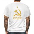 Vintage Cccp Flag Soviet Russian Union Communist Party Mens Back Print T-shirt