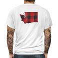 Washington State Seattle Flannel Plaid Mens Back Print T-shirt