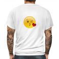 Winky Face Smiley With Heart Kiss Emoji Mens Back Print T-shirt