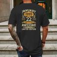 22 Years Old Gifts Vintage January 1999 22Nd Birthday Gift Mens Back Print T-shirt Gifts for Men