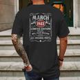 38 Years Old 38Th Birthday Decoration March 1983 Gift Mens Back Print T-shirt Gifts for Men