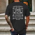 40 Years Old Gifts Vintage January 1981 40Th Birthday Gift Mens Back Print T-shirt Gifts for Men