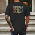 40Th Birthday Gift 1980 Vintage Limited Edition 40 Years Old Mens Back Print T-shirt Gifts for Men