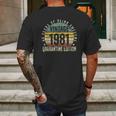 41St Birthday Vintage 1981 Mens Back Print T-shirt Gifts for Men