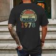 44 Years Old Birthday Awesome Since March 1978 44Th Birthday Mens Back Print T-shirt Gifts for Men