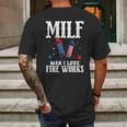 4Th Of July Milf Man I Love Fireworks Mens Back Print T-shirt Gifts for Men