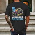 5 Crushing It Since 2016 Monster Truck 5Th Birthday Gift Boy Mens Back Print T-shirt Gifts for Men