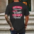 Act Like A Princess Think Like A Boss Look Like A Model Mens Back Print T-shirt Gifts for Men