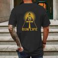 Ancient Egyptian Kemetic Ankh Pyramid Sun Life Mens Back Print T-shirt Gifts for Men