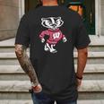 Angry Bucky Badger Mens Back Print T-shirt Gifts for Men