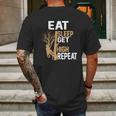 Arborist Tree Climber Eat Sleep Get High Tree Climbing Hobby Mens Back Print T-shirt Gifts for Men