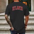 Atlanta Georgia Ga Varsity Style Red Text Mens Back Print T-shirt Gifts for Men