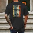 August 2002 19 Years Old 2002 Birthday Gift Mens Back Print T-shirt Gifts for Men