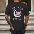 Axolotl Anime Japan Kawaii Pastel Goth Aesthetic Nu Goth Mens Back Print T-shirt Gifts for Men