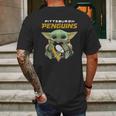 Baby Yoda Hug Pittsburgh Penguins Mens Back Print T-shirt Gifts for Men