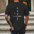 Baseball Math 6 4 3 2 Double Play Cute Softball Game Mens Back Print T-shirt Gifts for Men