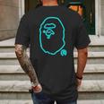 Blue Neon Bape Mens Back Print T-shirt Gifts for Men