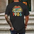 Born In March 1986 36Th Birthday Gift Retro 36 Years Old Mens Back Print T-shirt Gifts for Men