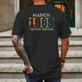 Born In March 1989 32Nd Birthday Gift 32 Years Old Mens Back Print T-shirt Gifts for Men