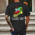 Boys Funny Valentines I Choo Choo Choose You Mens Back Print T-shirt Gifts for Men