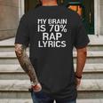 Brain Is 70 Rap Lyrics Funny Rapper Mens Back Print T-shirt Gifts for Men