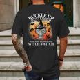 Buckle Up Buttercup You Just Flipped My Witch Switch Halloween Cat Mens Back Print T-shirt Gifts for Men