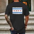 Bullet Hole Chicago Flag T-Shirts Mens Back Print T-shirt Gifts for Men