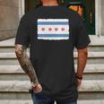 Bullet Hole Chicago Flag T-Shirts Mens Back Print T-shirt Gifts for Men