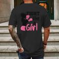 Cancer Fight Like A Girl Pink Ribbon Breast Cancer Graphic Design Printed Casual Daily Basic Mens Back Print T-shirt Gifts for Men