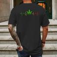 Cannabis Heartbeat Weed Marijuana Pot Ganja Leaf Stoner Mens Back Print T-shirt Gifts for Men