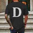 Capital Letter D Shirt Monogram Initial Mens Back Print T-shirt Gifts for Men