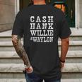 Cash Hank Willie Waylon Muscle Mens Back Print T-shirt Gifts for Men