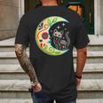 Cat & Moon Sugar Skull Dia De Los Muertos Day Of The Dead V2 Mens Back Print T-shirt Gifts for Men