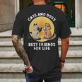 Cats And Dogs Best Friend For Life Mens Back Print T-shirt Gifts for Men