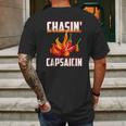 Chasin Capsaicin Funny Spicy Food Pepper Hot Sauce Mens Back Print T-shirt Gifts for Men