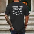 Choose Your Weapon Gamer Mens Back Print T-shirt Gifts for Men