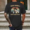 Chuck Norris Never Heard Of Her Vintage Mens Back Print T-shirt Gifts for Men