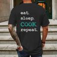 Cook Cooking Chief Eat Sleep Repeat Funny Vintage Gift Mens Back Print T-shirt Gifts for Men