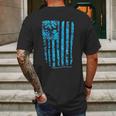 Country Life Outfitters Blue Camo American Flag Black Mens Back Print T-shirt Gifts for Men