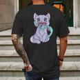 Creepy Kawaii Anime Cat Horror Pastel Goth Mens Back Print T-shirt Gifts for Men