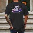 Cute Kawaii Pastel Goth Cat Witch Purple Halloween Art Mens Back Print T-shirt Gifts for Men