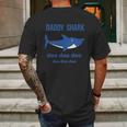 Daddy Shark And Baby Shark Dad Birthday Gifts Mens Back Print T-shirt Gifts for Men