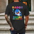 Daddy Shark Doo Doo Funny Dad Birthday Gifts Mens Back Print T-shirt Gifts for Men