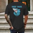 Daddy Shark Funny Gym Mens Back Print T-shirt Gifts for Men