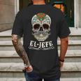 Day Of The Dead Mexico El Jefe Boss Sugar Skull Halloween Mens Back Print T-shirt Gifts for Men